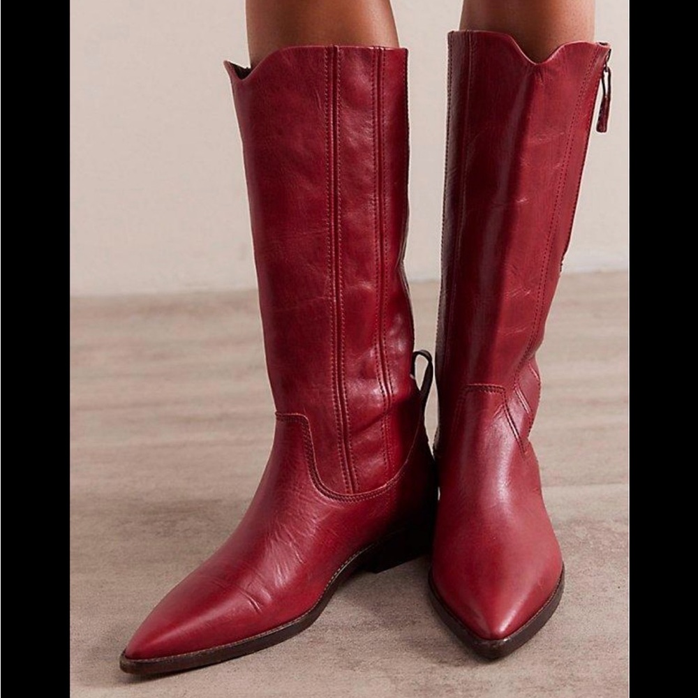 We The Free Burgundy Heeled Boots